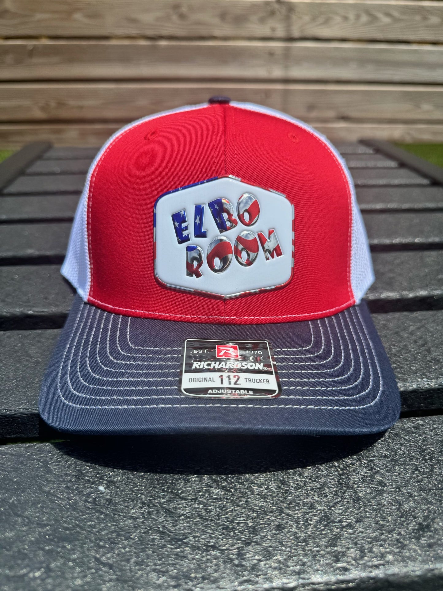 Red and White Elbo Room Richardson Original Hat