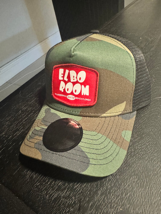 Green Camo with Red Patch Hat